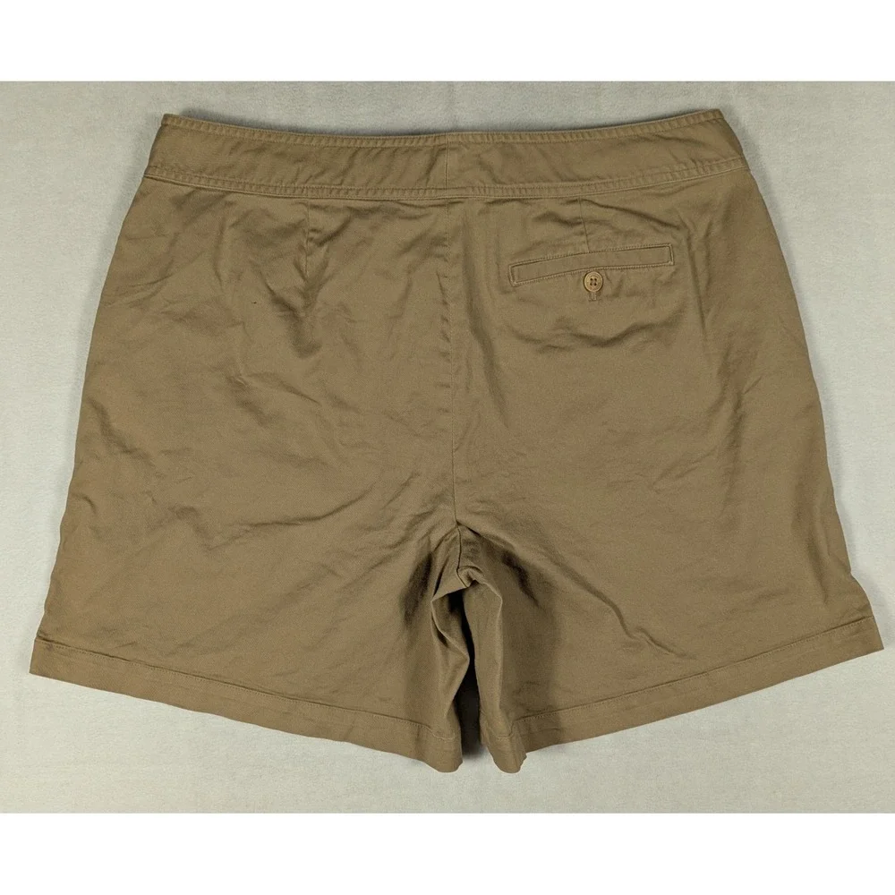 Lauren Ralph‎ Lauren Tan Chino Shorts Women 16 Khaki Rope Belt Nautical Cotton
